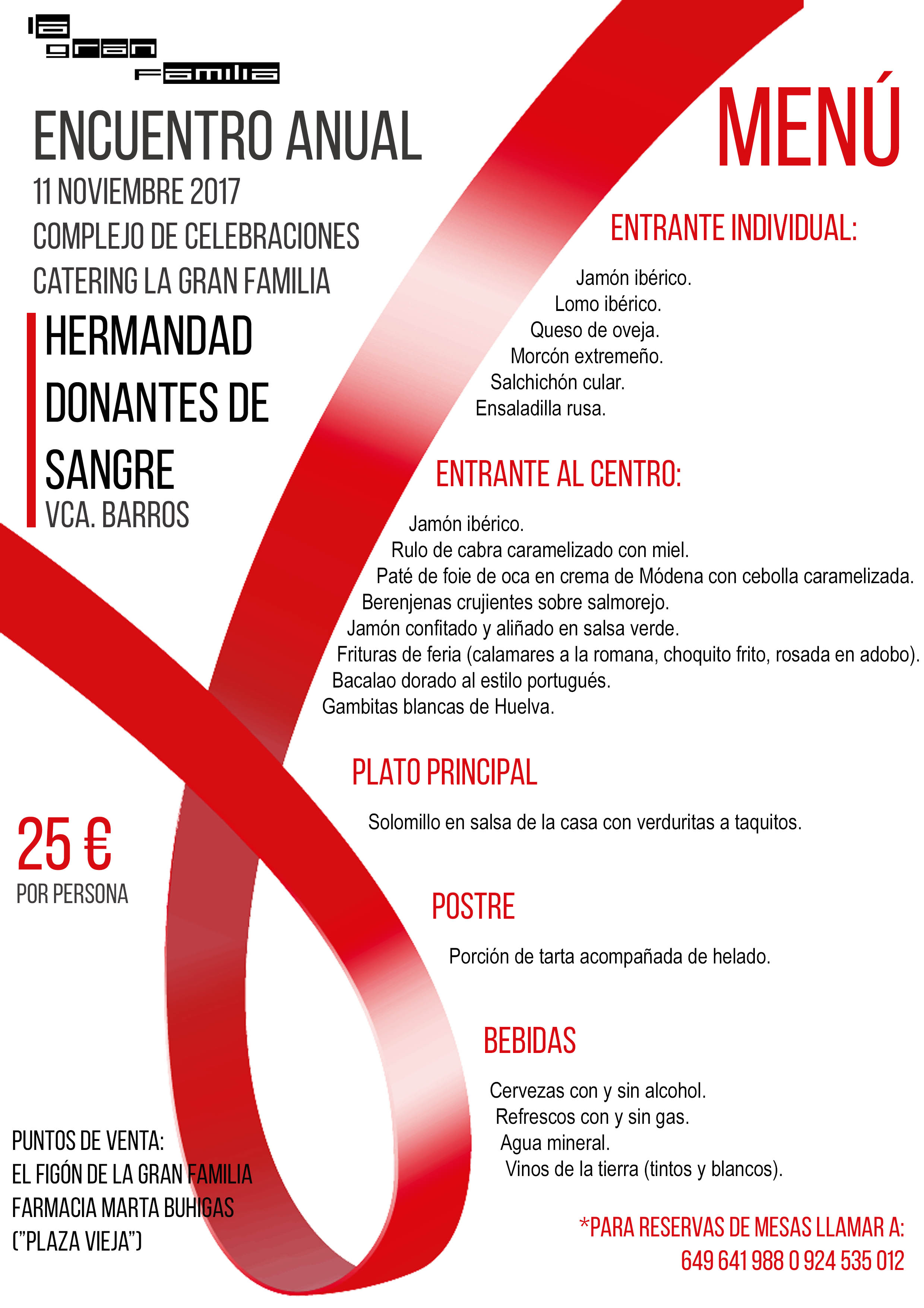 Menú Donantes Sangre 2017