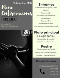 Menu Confirmaciones Ribera